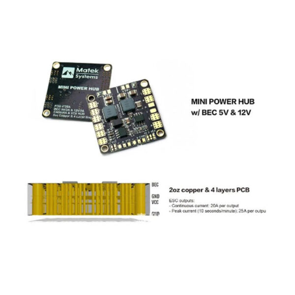 Mini Power Hub Power Distribution Board PDB Board with BEC 5V & 12V - Image 4