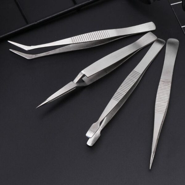 Steel Tweezer Silver 4PCS/SET - Image 2