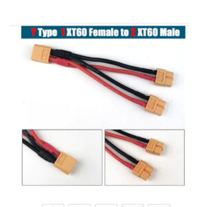 XT60 Parallel Battery Connector Cable Dual Extension Y Splitter Silicone Wire - 1pcs