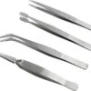 Steel Tweezer Silver 4PCS/SET - Image 3